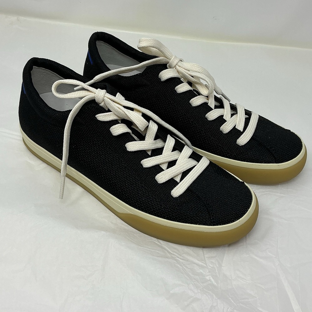 Rothy's The Lace Up Sneaker Women's US 8 Black Knit Soft Flexible Comfort Flats - Picture 3 of 14